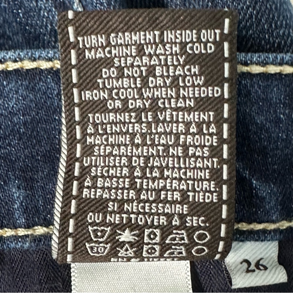 7 For All Mankind Josefina Skinny Boyfriend Jeans Sz 26 Buttonfly Distre… - Picture 8 of 13